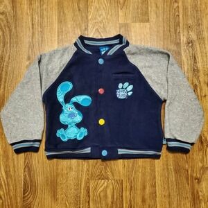 Vintage 90s Blues Clues Jacket Coat Toddler‎ 6 Blue Gray Varsity Big Logos 1999